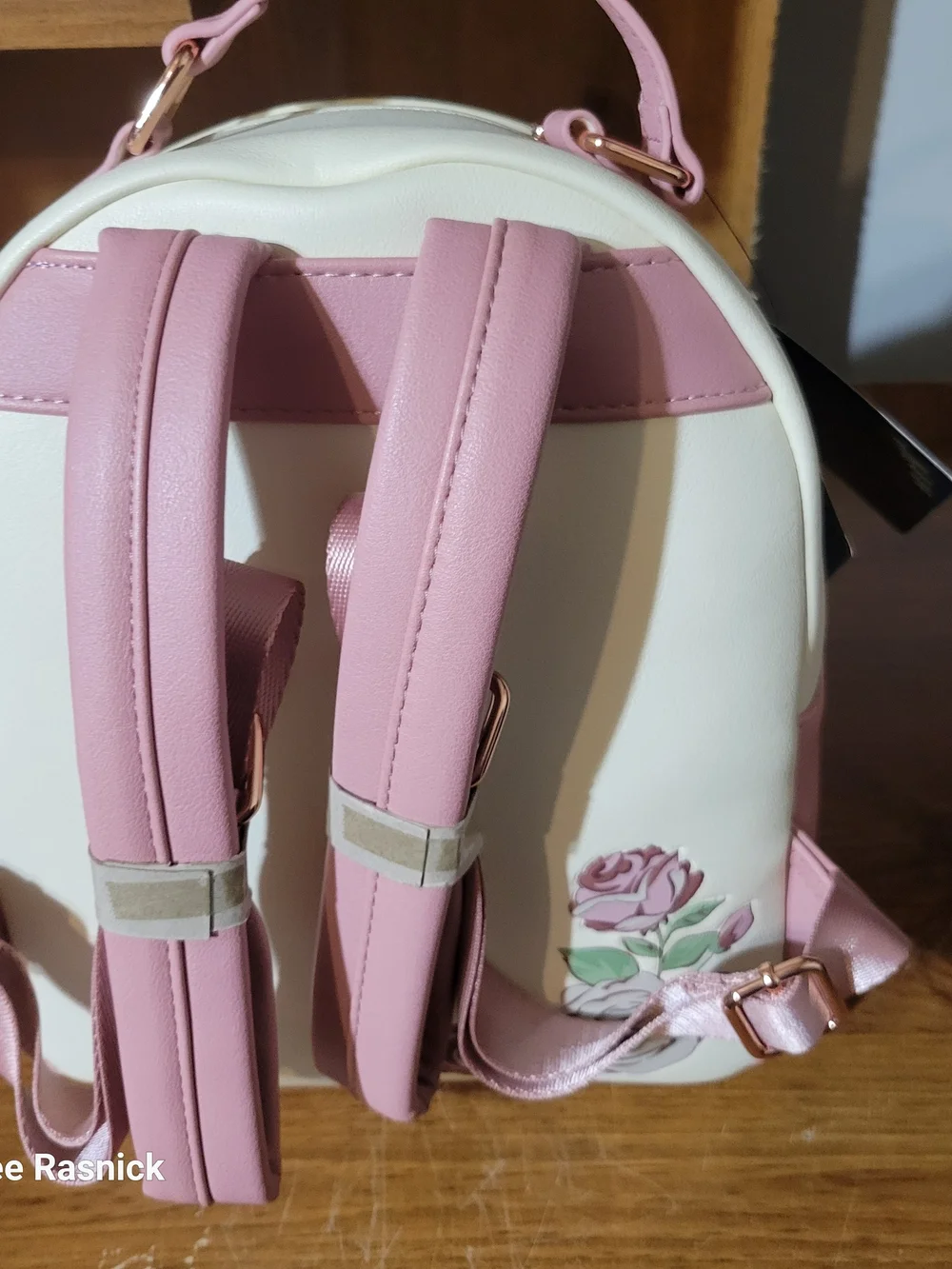 Disney Loungefly Beauty and the Beast Floral Mini Backpack - Cream & Pink